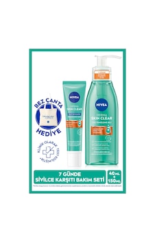 NIVEA Derma Skin Clear Sivilce Karşıtı Yüz Temizleme Jeli 150 ML + Gece Arındırıcı Krem 40 ML + Çanta NIVEA Derma Skin Clear Sivilce Karşıtı Yüz Temizleme Jeli 150 ML + Gece Arındırıcı Krem 40 ML + Çanta