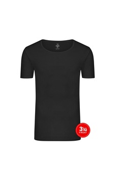 SEMENTA Erkek Pamuklu Sıfır Yaka Tshirt 3'lü Paket - Siyah SEMENTA Erkek Pamuklu Sıfır Yaka Tshirt 3'lü Paket - Siyah