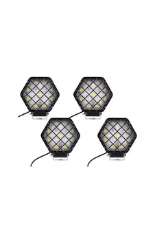 4 Adet 48w Altıgen Kafesli Siyah Kasa 16 Led Off Road Tekne