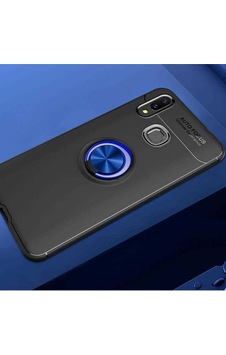 Huawei P Smart 2019 Kılıf Zore Ravel Silikon Kapak Siyah-Mavi Huawei P Smart 2019 Kılıf Zore Ravel Silikon Kapak Siyah-Mavi