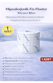 Hipoalerjenik Fix Flaster 10 Cm X 10 M 1 Adet Nonwoven Medikal Sabitleme Bandı Yapışkanlı Pansuman Flasteri Hipoalerjenik Fix Flaster 10 Cm X 10 M 1 Adet Nonwoven Medikal Sabitleme Bandı Yapışkanlı Pansuman Flasteri