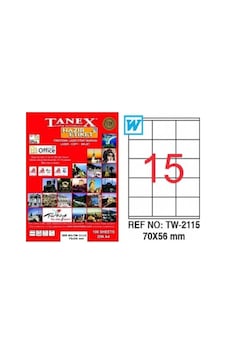 Tanex Tw-2115 70Mm X 56Mm Etiket 100 Tabaka Tanex Tw-2115 70Mm X 56Mm Etiket 100 Tabaka