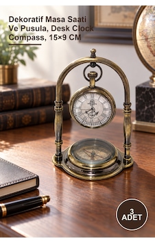 3 Adet Pirinç Masaüstü Pusulalı Saat Dekoratif Masa Saati Ve Pusula, Desk Clock Compass, 15 9 Cm Diğer 3 Adet Pirinç Masaüstü Pusulalı Saat Dekoratif Masa Saati Ve Pusula, Desk Clock Compass, 15 9 Cm Diğer