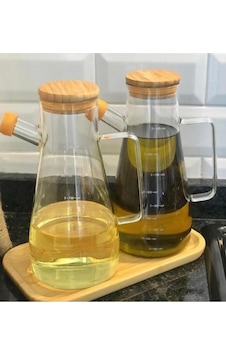 Bambu Kapaklı Ve Bambu Altlıklı Borosilikat Cam Yağlık Sirkelik - 3 Lü Set 900 Ml Masterchef Yağdanlık Seti Bambu Kapaklı Ve Bambu Altlıklı Borosilikat Cam Yağlık Sirkelik - 3 Lü Set 900 Ml Masterchef Yağdanlık Seti