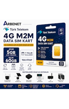 Türk Telekom 4g Data Sim Kart Aylık 5gb Yıllık 60gb Internet Tüm 4g Cihazlarla Uyumlu M2m
