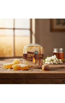 Fanus Organik Petekli Çiçek Balı 430gr