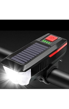 Solar Enerjili Usb İle Şarj Edilebilir Ledli Bisiklet Feneri Kornalı Ve Su Geçirmez Far 5468 Çok Renkli Solar Enerjili Usb İle Şarj Edilebilir Ledli Bisiklet Feneri Kornalı Ve Su Geçirmez Far 5468 Çok Renkli