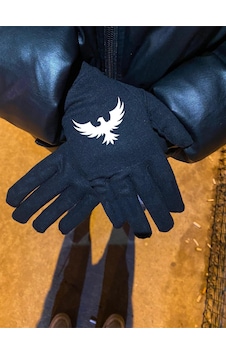 Kartal Model 22 Reflektörlü Siyah Kumaş Eldiven1-fosfor-esnek-kış-drill-kar-motor-bisiklet Siyah