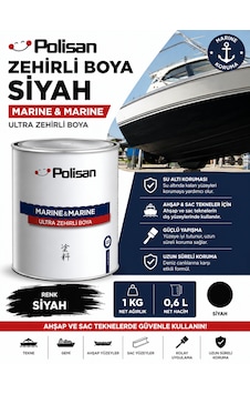 Polisan Zehirli Boya Siyah Gemi Yat Tekne Boyası 1 Kg 0,6 Litre Polisan Zehirli Boya Siyah Gemi Yat Tekne Boyası 1 Kg 0,6 Litre