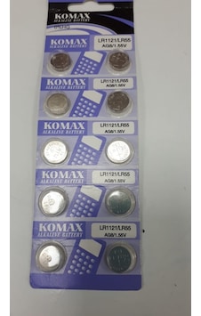 Komax AG8 LR55 LR1121 391A Alkalin Düğme Pil 10'lu Komax AG8 LR55 LR1121 391A Alkalin Düğme Pil 10'lu