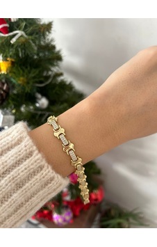 Kadın 14k Xuping Çelik Gold Altın Bileklik Özel Seri Vip Bileklik Altın