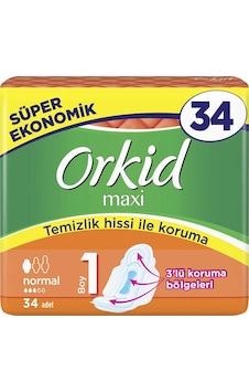 Orkid Maxi Normal Hijyenik Ped 34'lü Orkid Maxi Normal Hijyenik Ped 34'lü