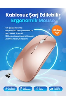 Şarj Edilebilir Kablosuz Mouse Dual Mode 1600 Dpı Ergonomik 2.4g Bluetooth Cns-gold 1 Şarj Edilebilir Kablosuz Mouse Dual Mode 1600 Dpı Ergonomik 2.4g Bluetooth Cns-gold 1
