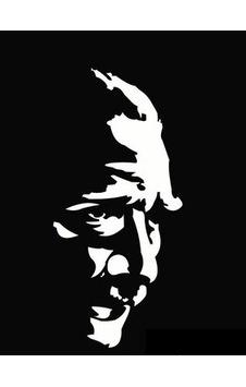 Atatürk Silüet - Oto Sticker 24 10cm Siyah- Beyaz