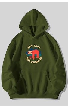 Harmandar Not Fast Baskılı 3 İplik Unisex Siyah Kanguru Cepli Kapüşonlu Sweatshirt Hoodie Haki Harmandar Not Fast Baskılı 3 İplik Unisex Siyah Kanguru Cepli Kapüşonlu Sweatshirt Hoodie Haki