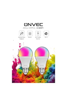 Onvec Wifi+Bluetooth Destekli 9w Rgb 2 Adet Akıllı Ampul Tuya Rgb