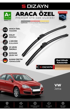 S-dizayn Volkswagen Jetta Ön Cam Silecek Seti 2005-2010 Premium Araca Özel 60-48 Cm A+ Kalite