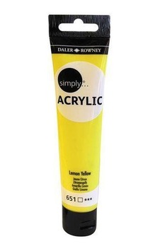 Daler Rowney Simply Acrylic Tüp 75 ml 651 Lemon Yellow Daler Rowney Simply Acrylic Tüp 75 ml 651 Lemon Yellow