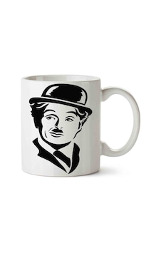 Charlie Chaplin Sessiz Sinema Porselen Kupa Bardak Beyaz Charlie Chaplin Sessiz Sinema Porselen Kupa Bardak Beyaz