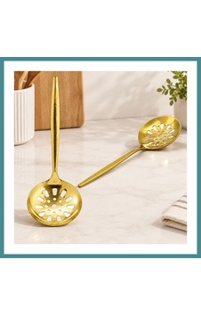 Trendexa Metal Altın Servis Kevgir 27 Cm Mac Trendexa Metal Altın Servis Kevgir 27 Cm Mac