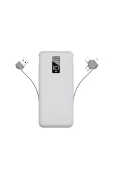 Zore Pw-05 Hızlı Şarj Led Göstergeli Micro Lightning Type-c Kablolu Taşınabilir Powerbank 10000mah Beyaz Zore Pw-05 Hızlı Şarj Led Göstergeli Micro Lightning Type-c Kablolu Taşınabilir Powerbank 10000mah Beyaz