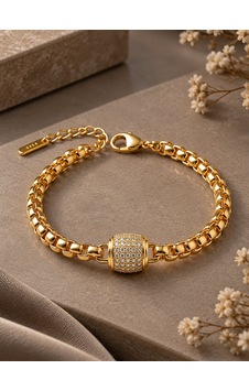 Cm Gold Renk Venedik Zincir Detaylı Zirkon Taşlı Kadın Bileklik Çok renkli Cm Gold Renk Venedik Zincir Detaylı Zirkon Taşlı Kadın Bileklik Çok renkli