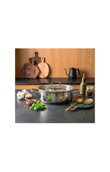 Zest Prime Basık Tencere 24x8 Cm Süzgeçli Kapak Gri Zest Prime Basık Tencere 24x8 Cm Süzgeçli Kapak Gri