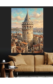 Galata Kulesi İstanbul Şehir Panoraması Dekoratif Kanvas - Mdf Ahşap Tablo Galata Kulesi İstanbul Şehir Panoraması Dekoratif Kanvas - Mdf Ahşap Tablo