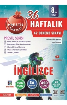Nartest Yayınları 8. Sınıf Haftalık İngilizce Denemeleri Nartest Yayınları 8. Sınıf Haftalık İngilizce Denemeleri