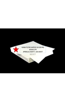 Kaba Filtre Kağıdı 50 Gr/m2 40x40 Cm Ambalaj Adeti : 250 Adet/pk