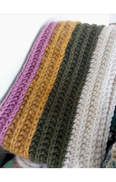Kemzey Handmade El Örgüsü Atkı , Uzun Unisex Atkı Yeşil - Hardal - Fuşya Kemzey Handmade El Örgüsü Atkı , Uzun Unisex Atkı Yeşil - Hardal - Fuşya