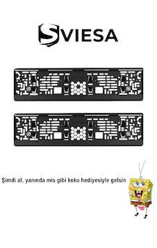Plaka Parlak Siyah Plakalık Araba Plaka Çerçevesi 2 Adet Siyah