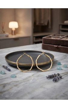 Minimalist Tasarım Gold Renk Halka Küpe Altın 94877596 Minimalist Tasarım Gold Renk Halka Küpe Altın 94877596
