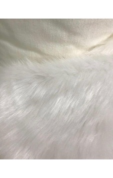 Yumuşak Ve Uzun Tüylü Peluş Kürk Kumaş Beyaz 50x150 Cm Beyaz Beyaz