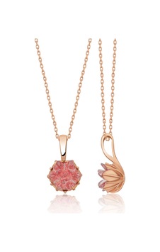 Rose Altın Kaplama Pembe Zirkon Taşlı Lotus Çiçeği Kadın Kolye Gri Rose Altın Kaplama Pembe Zirkon Taşlı Lotus Çiçeği Kadın Kolye Gri