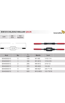 Kılavuz Kolu No:5 M13-M33 Çelik Döküm Kılavuz Kolu No:5 M13-M33 Çelik Döküm