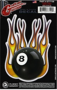 D'addario Planet Waves Gt77109 Gitar Tattoo Sticker - Flame 8 Ball Aksesuar Alevli 8 Numara Top Tasarımı, Dayanıklı İnce Yapı Ve Pratik Kullanım D'addario Planet Waves Gt77109 Gitar Tattoo Sticker - Flame 8 Ball Aksesuar Alevli 8 Numara Top Tasarımı, Dayanıklı İnce Yapı Ve Pratik Kullanım