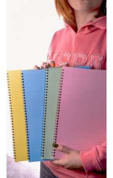 Dream Notes 4 Farklı Renk Kareli A4 Defter Seti Sarı - Mavi - Pembe - Yeşil Dream Notes 4 Farklı Renk Kareli A4 Defter Seti Sarı - Mavi - Pembe - Yeşil