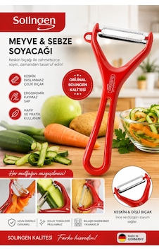 Solingen Meyve Sebze Soyacağı Paslanmaz Çelik Profesyonel Soyacak Kırmızı Solingen Meyve Sebze Soyacağı Paslanmaz Çelik Profesyonel Soyacak Kırmızı