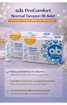 O.b. Procomfort Normal Tampon 16lı 2 Paket Ultimate Comfort Silktouch Teknolojili O.b. Procomfort Normal Tampon 16lı 2 Paket Ultimate Comfort Silktouch Teknolojili