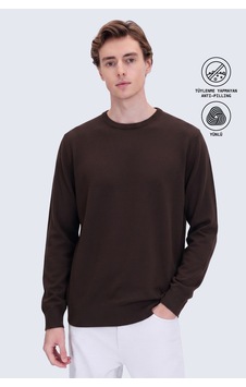 Hatemoğlu Kahverengi Regular Fit Bisiklet Yaka Kazak Hatemoğlu Kahverengi Regular Fit Bisiklet Yaka Kazak