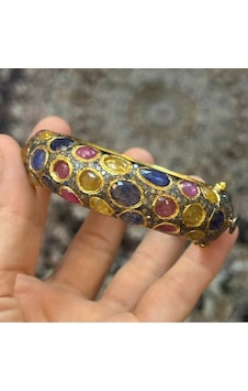 Doğal Karma Renkli Safir Elmas Bilezik 348 Doğal Karma Renkli Safir Elmas Bilezik 348
