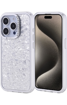 Apple Uyumlu iPhone 15 Pro Kılıf Taşlı Tasarımlı Zore Kapi Kapak Gümüş Apple Uyumlu iPhone 15 Pro Kılıf Taşlı Tasarımlı Zore Kapi Kapak Gümüş