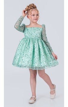 Mnk Baby & Kids Ruche Lipa Kız Çocuk Abiye M00783 Yeşil