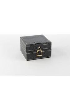 Mikasa Moor Siyah Gold Kulplu Deri Kutu 12x12x8cm