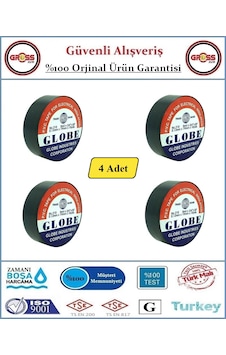 Globe Elektrik Bantı - 19mm Siyah - 4 Adet Globe Elektrik Bantı - 19mm Siyah - 4 Adet