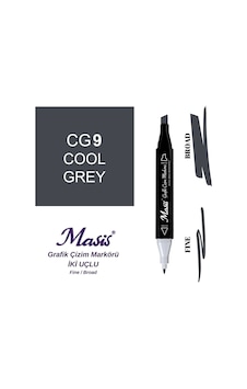 Çift Uçlu Marker Grafik Çizim Kalemi Cg9 Soğuk Gri Çift Uçlu Marker Grafik Çizim Kalemi Cg9 Soğuk Gri
