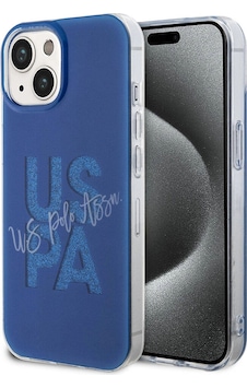 Apple iPhone Uyumlu 15 Kılıf U.s. Polo Assn.  Lisanslı Simli Parlak Alfabe Tasarım Kapak
