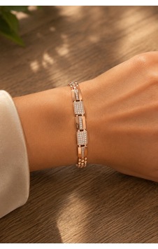 Sertifikalı 316l Çelik Rose Gold Geometrik Çok Sıralı Zirkon Taşlı Premium Kadın Bileklik Altın Sertifikalı 316l Çelik Rose Gold Geometrik Çok Sıralı Zirkon Taşlı Premium Kadın Bileklik Altın