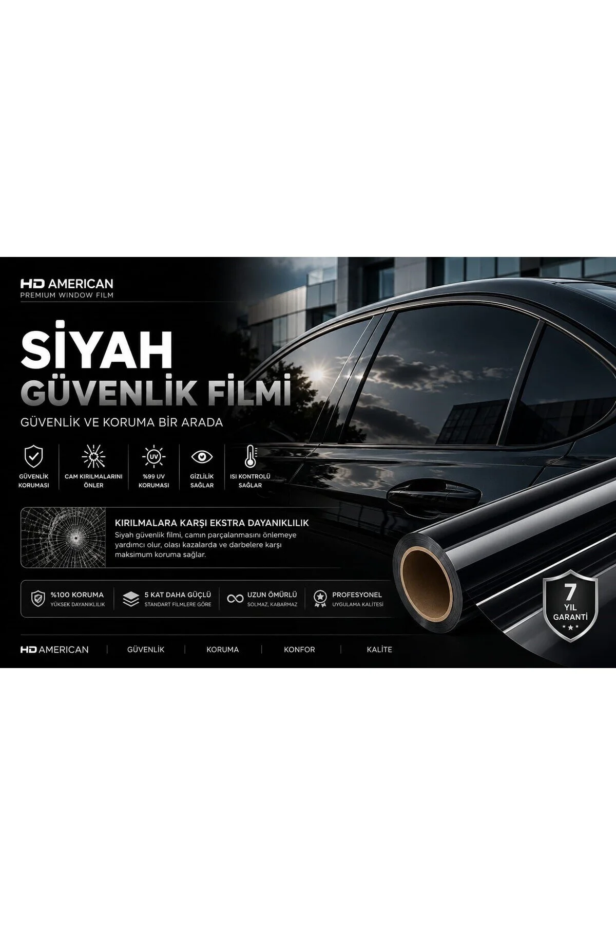 Siyah Güvenlik Filmi 152x5 35 Siyah Güvenlik Filmi 152x5 35